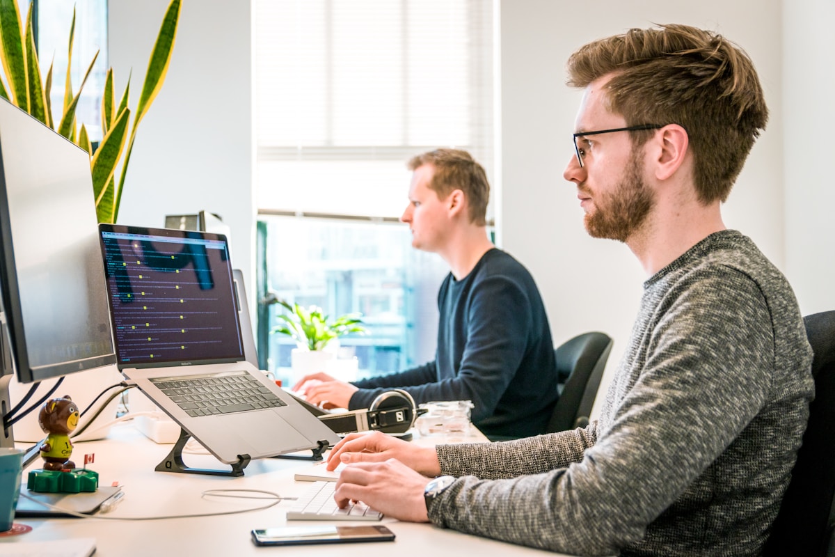 Professional using AI tools for team management