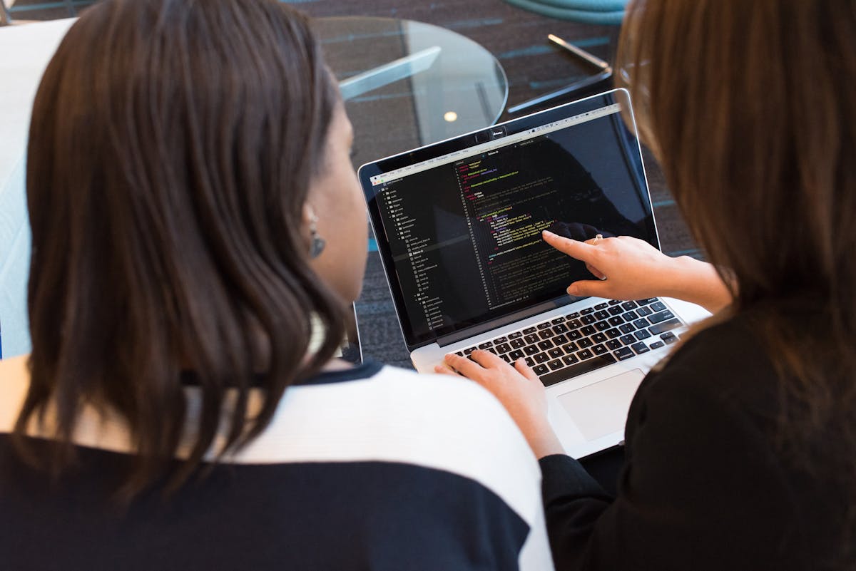 Modern developer workspace with code editor