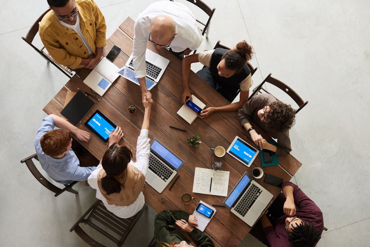 Team collaboration with digital tools and documents