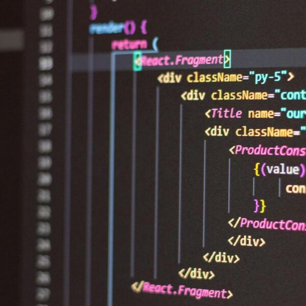 Programming languages code on screen
