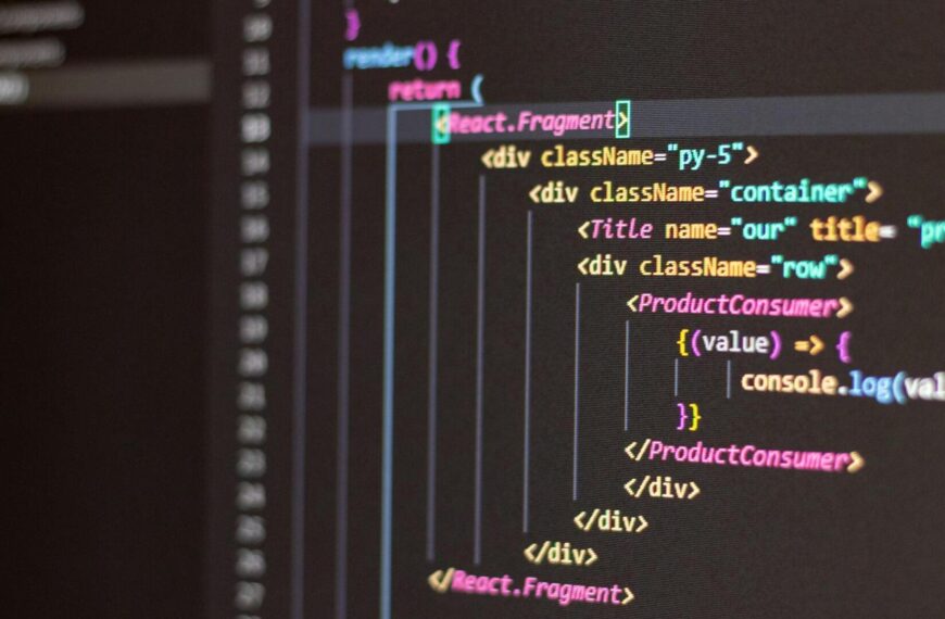 Programming languages code on screen