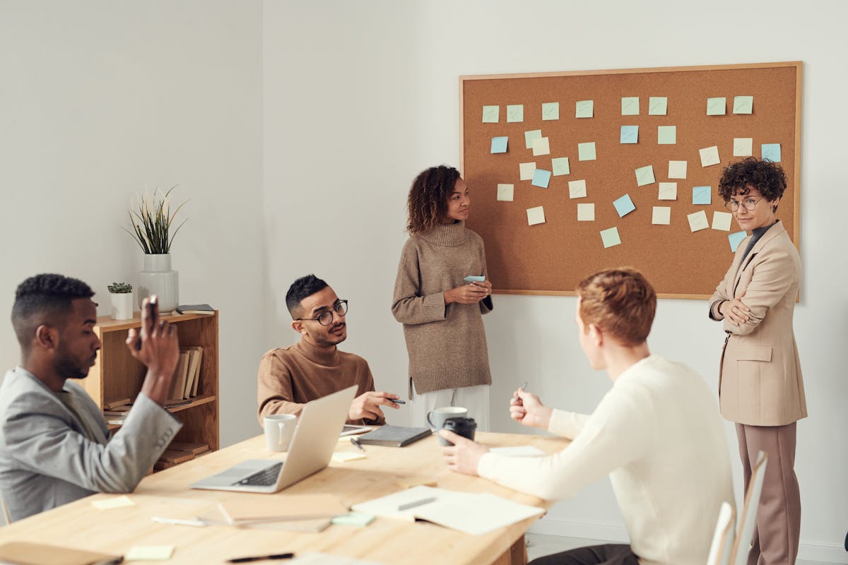 Scrum team working on sprint tasks